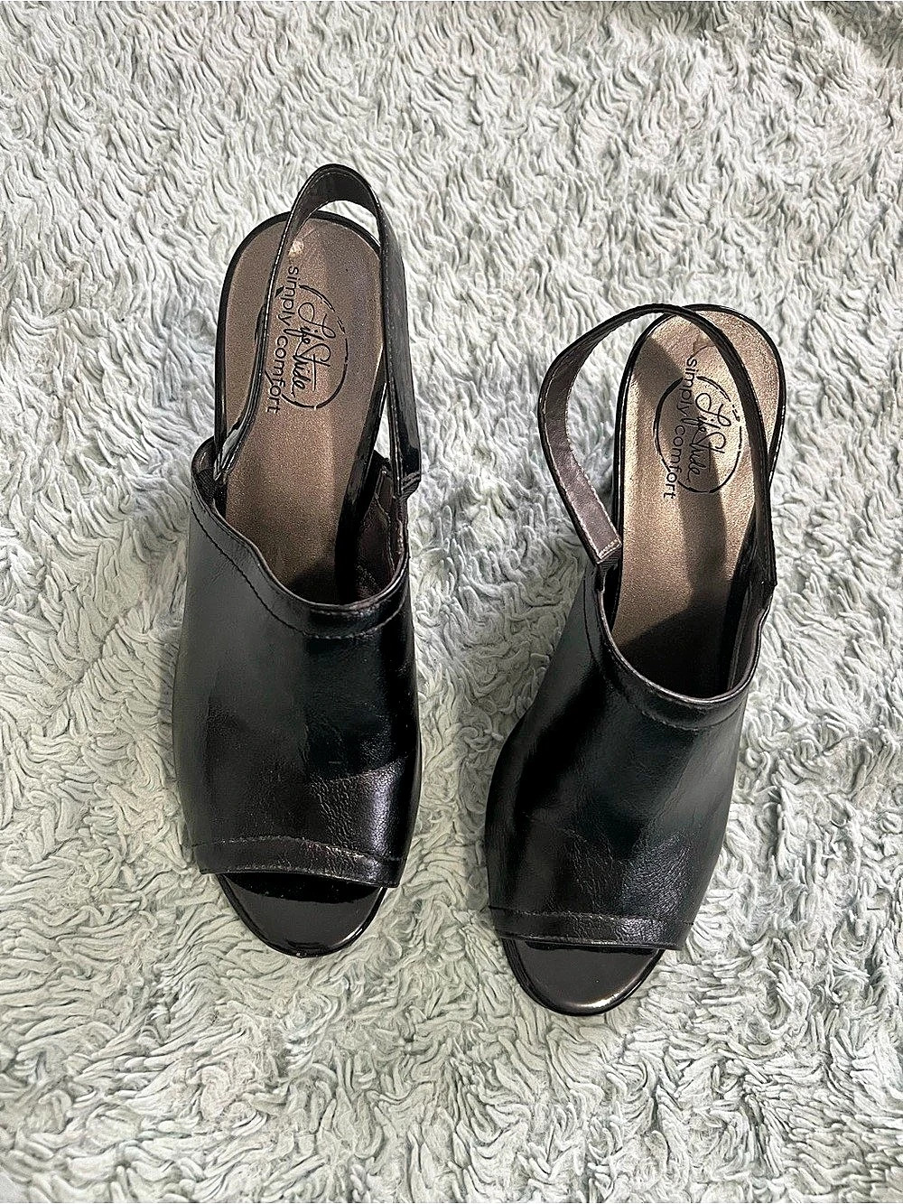 LifeStride Black Peep Toe Heels US 7M